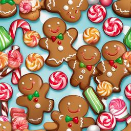 Gingerbread Man clipart - gingerbread man with candy accessories  