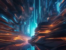 Cool Computer Backgrounds - Futuristic Digital Art Aesthetics  intricate patterns, splash art, wallpaper art