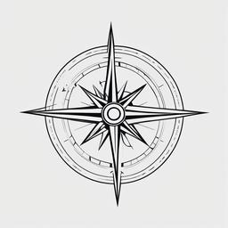 Minimalist Tattoo Compass - Minimalistic compass tattoo design.  simple vector tattoo,minimalist,white background