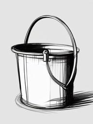 sketch of a bucket  minimal rough sketch scribbles,doodles,black and white