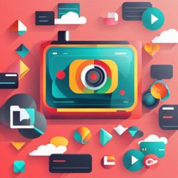 Play Video Clipart - Play video symbol for video content,  color vector clipart, minimal style