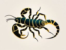 Scorpion Clip Art - A scorpion with its curved tail,  color vector clipart, minimal style