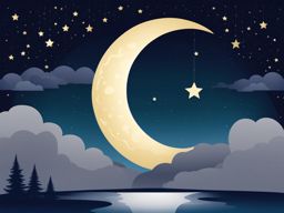 moon clipart - a serene and moonlit moon graphic. 