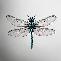 Feminine Meaningful Dragonfly Tattoo - Meaningful dragonfly tattoo designed with a feminine touch.  simple color tattoo,minimalist,white background