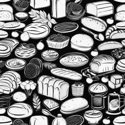 bread clipart black and white 