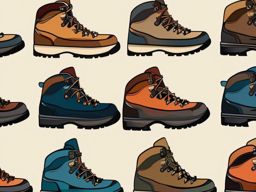 Hiking Boots clipart - Sturdy boots for mountain hiking, ,vector color clipart,minimal