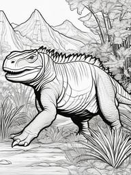 Nodosaurus Coloring Pages - Armored Cretaceous Herbivore  black outline printable coloring page