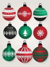 Christmas Bulb Clipart,Creating a festive holiday scene with Christmas bulb clipart  simple, 2d flat