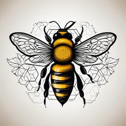 bee tattoo with honeycomb  vector tattoo design