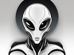 Alien with glowing eyes clipart.  vector style illustration, white background