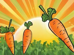 Carrot clipart - carrot with a sunny background  vector clipart