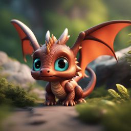 cute dragon with large eyes 8k cinematic 