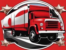 truck clipart - a big, red delivery truck. 