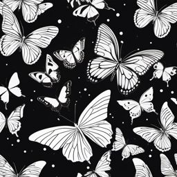 Butterfly Clipart Black and White,Creating a monochrome butterfly mural  simple, 2d flat