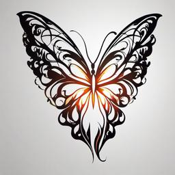 butterfly memorial tattoo designs  simple color tattoo, minimal, white background