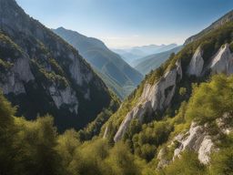 hidden in the apuan alps - sketch the hidden treasures nestled within the apuan alps, showcasing marble quarries, dramatic cliffs, and lush forests. 