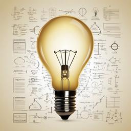 Lightbulb clipart - lightbulb surrounded by scientific formulas  