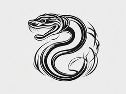 Chinese Zodiac Snake Tattoo - Tattoo featuring a snake based on the Chinese zodiac.  simple vector tattoo,minimalist,white background