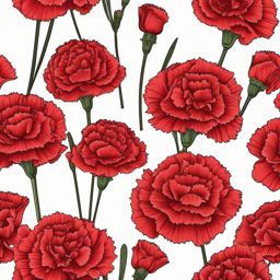 Carnation Clip Art - A classic red carnation with fringed edges,  color vector clipart, minimal style