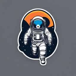 Penguin Astronaut Sticker - A penguin exploring space in an astronaut suit. ,vector color sticker art,minimal