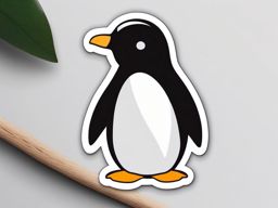 Snowy penguin sticker- Cold and adorable, , sticker vector art, minimalist design