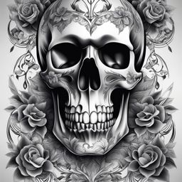 skull tattoo designs no skin,white background