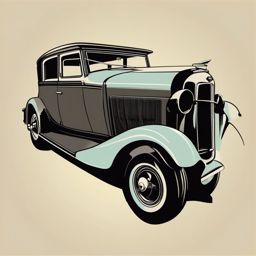 Vintage Car Clipart - A classic vintage car with retro charm.  color vector clipart, minimal style