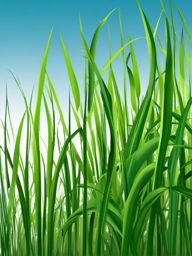 Grass Clipart, Lush green grass swaying in the breeze. 