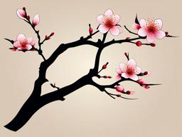 plum blossom tattoo  simple vector color tattoo