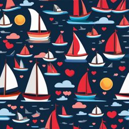 Romantic Sailboat Cruise Emoji Sticker - Sailing through love's waters, , sticker vector art, minimalist design
