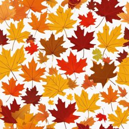 Maple leaves falling in the breeze clipart  simple, 2d flat