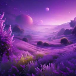 Light Purple Background - Futuristic Lavender Garden in a Digital Paradise  intricate patterns, splash art, wallpaper art