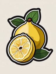 Quince Sticker - Unique and aromatic, a quince-shaped treat for your senses, , sticker vector art, minimalist design