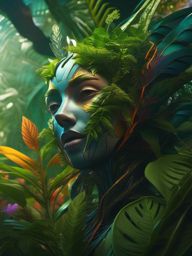 Sentient plant begins to communicate with botanist, revealing ancient secrets. hyperrealistic, intricately detailed, color depth,splash art, concept art, mid shot, sharp focus, dramatic, 2/3 face angle, side light, colorful background