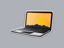 Laptop Emoji Sticker - Digital productivity, , sticker vector art, minimalist design