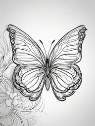 continuous line butterfly tattoo  