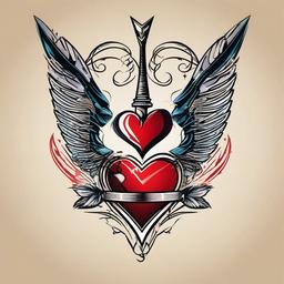 arrow heart tattoo  vector tattoo design