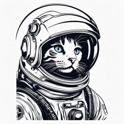 Cat in a spacesuit, ready for a spacewalk  minimalist color design, white background, t shirt vector art