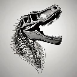 dino skeleton tattoo  simple vector color tattoo