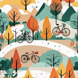 Bicycle Adventure clipart - A bicycle adventure in nature, ,vector color clipart,minimal