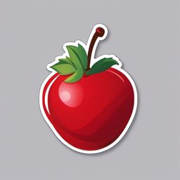 Cherry Fruit Sticker - Sweet and luscious, a cherry fruit-shaped burst, , sticker vector art, minimalist design