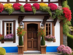 bavarian fairytale village - paint a charming bavarian village with half-timbered houses and vibrant floral window boxes, capturing its fairytale essence. 