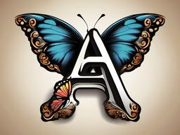 letter a with butterfly tattoo  