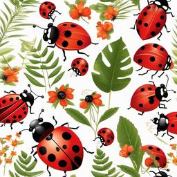 Ladybug clipart - ladybug and friends enjoying nature  