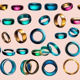 Wedding Rings clipart - Shiny wedding rings, ,vector color clipart,minimal