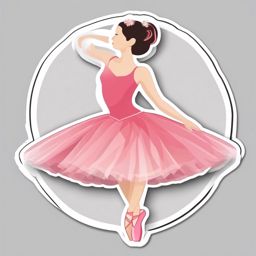 Ballet Tutu Skirt Sticker - Dance performance, ,vector color sticker art,minimal