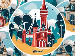 Disneyland sticker- Famous theme park in Anaheim, California, , sticker vector art, minimalist design