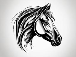 horse tattoo tribal  simple tattoo,minimalist,white background