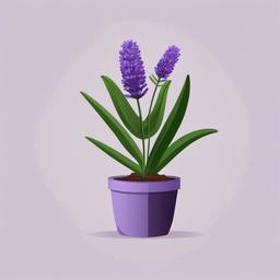 Plant clipart - lavender plant in a small pot  color,minimalist,vector clipart