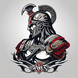 Ares Tattoo Simple - A simple and understated tattoo featuring Ares, the Greek god of war.  simple color tattoo design,white background